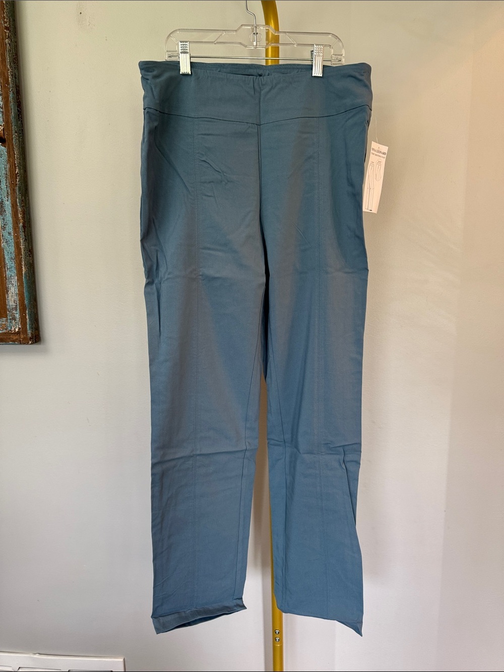 Nina Leonard Slate Blue Straight-Leg tummy control Pants NWT L